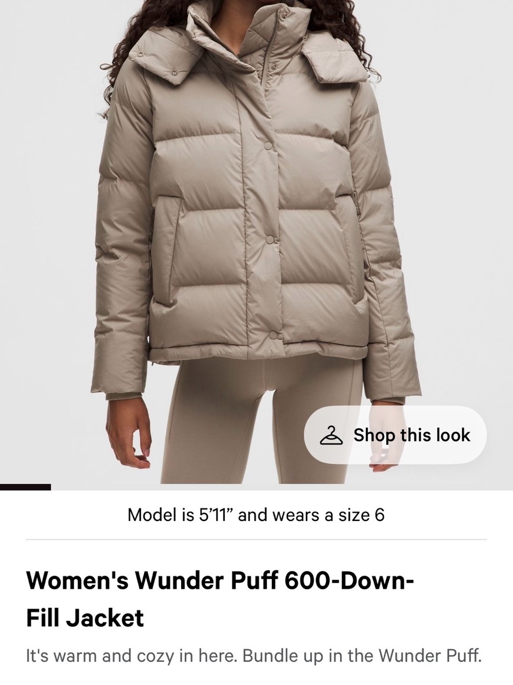 Lululemon Wunderpuff 600 Down Jacket